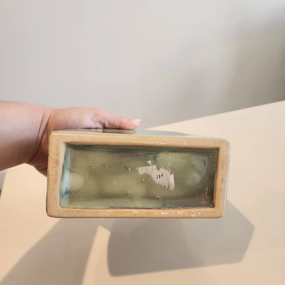 Bookend Vase Blue-Green Ceramic - Picture 5 of 8